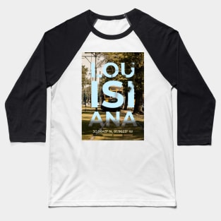 Louisiana Travel Poster Baseball T-Shirt